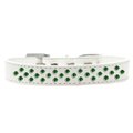 Unconditional Love Sprinkles Emerald Green Crystals Dog CollarWhite Size 14 UN756584